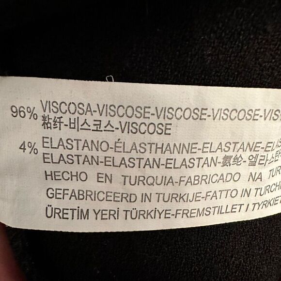 Zara Trafaluc V-neck Short Sleeve Jersey Knit Stretch Tunic Dress Black Large - Picture 5 of 5